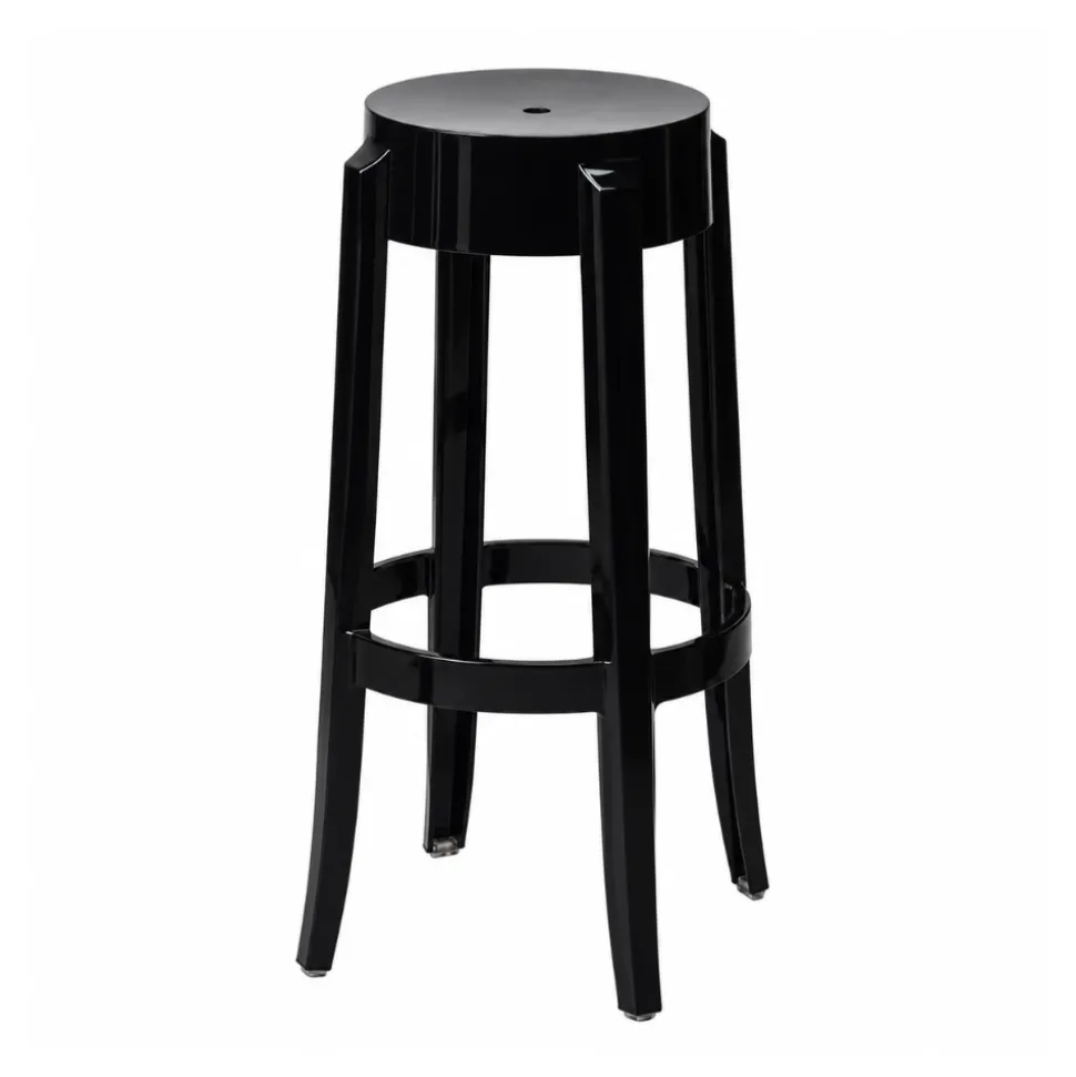 30'' Backless Kage Barstool Polycarbonate - Black
