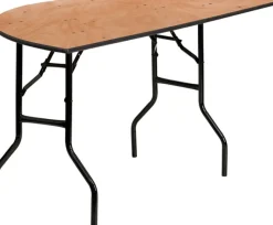 60" Half-Round Plywood Banquet Table