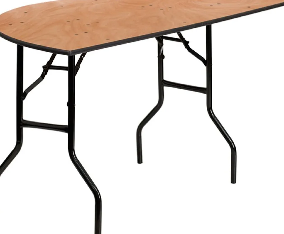 60" Half-Round Plywood Banquet Table