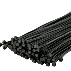 8 Inch, 40 LBS Nylon Cable Zip Wire Ties BLACK - 100 Pack