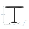 36 Inch Round Pub / Cocktail Table - All Black - w/ 30" and 42" Columns!