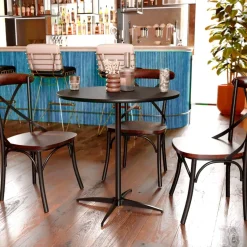 36 Inch Round Pub / Cocktail Table - All Black - w/ 30" and 42" Columns!