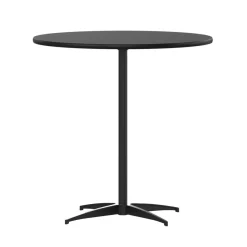 30 Inch Round Pub / Cocktail Table - All Black - w/ 30