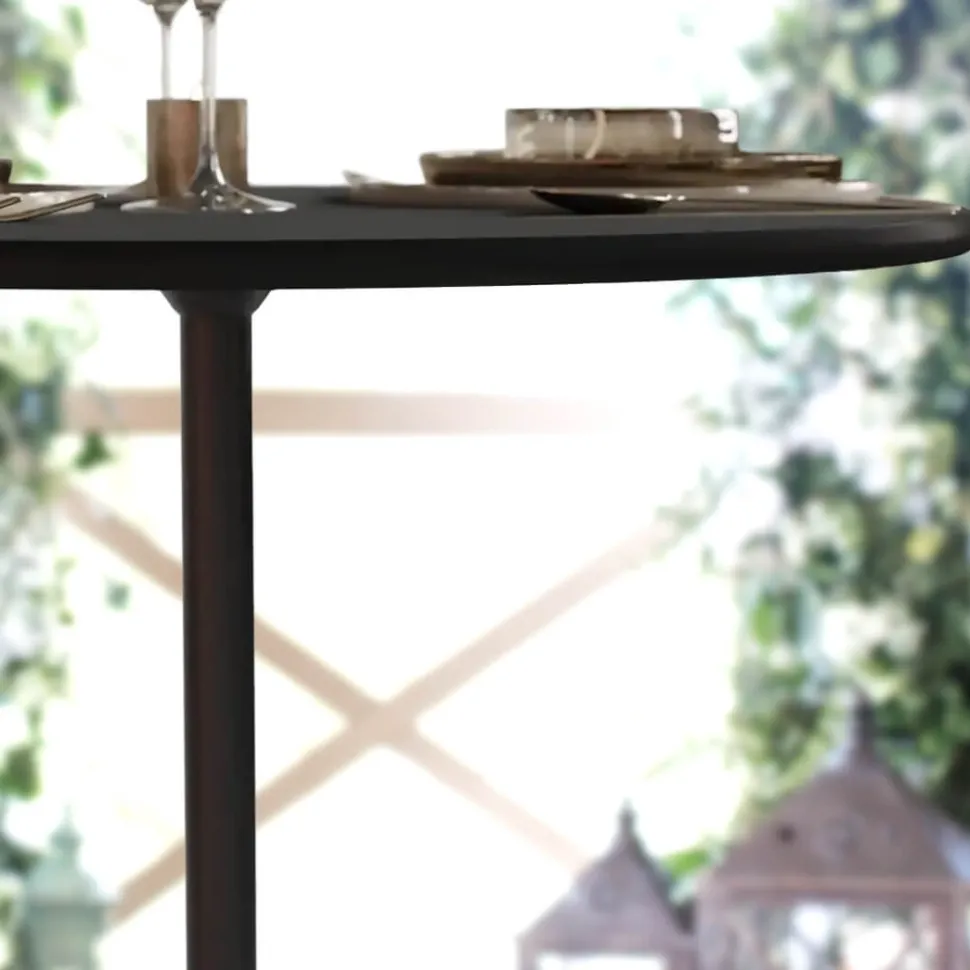24 Inch Round Pub / Cocktail Table - All Black - w/ 30" and 42" Columns!