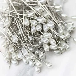 2" Pearl-Head Straight Pins (Corsage Pins) - box of 144pcs