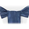 Accordion Crushed Taffeta Chair Sash - Navy Blue