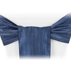 Accordion Crushed Taffeta Chair Sash - Navy Blue