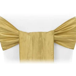 Accordion Crushed Taffeta Chair Sash - Gold