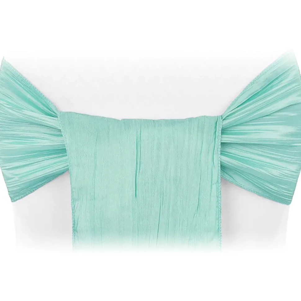 Accordion Crushed Taffeta Chair Sash - Turquoise