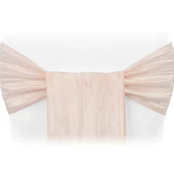 Accordion Crushed Taffeta Chair Sash - Blush/Rose Gold