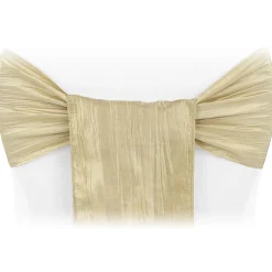 Accordion Crushed Taffeta Chair Sash - Champagne
