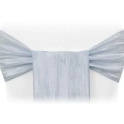 Accordion Crushed Taffeta Chair Sash - Dusty Blue