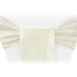 Accordion Crushed Taffeta Chair Sash - Ivory