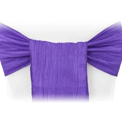 Accordion Crushed Taffeta Chair Sash - Purple