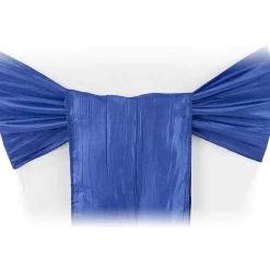 Accordion Crushed Taffeta Chair Sash - Royal Blue