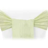 Accordion Crushed Taffeta Chair Sash - Sage Green