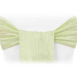 Accordion Crushed Taffeta Chair Sash - Sage Green