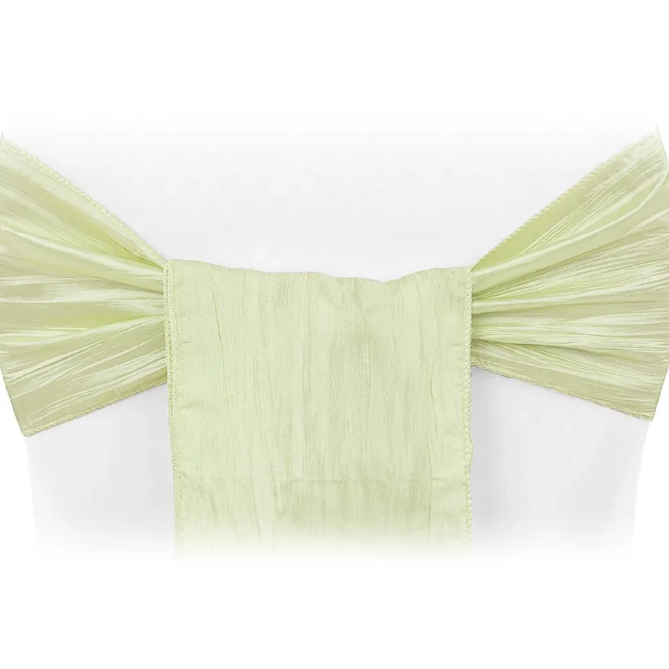 Accordion Crushed Taffeta Chair Sash - Sage Green