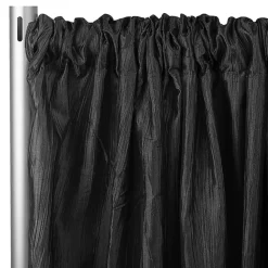 Accordion Crushed Taffeta - 8ft Long x 54" Wide Drape/Backdrop Panel - Black