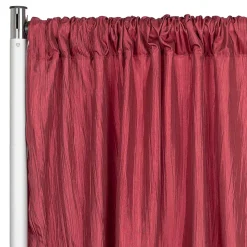 Accordion Crushed Taffeta - 10ft Long x 54" Wide Drape/Backdrop Panel - Burgundy