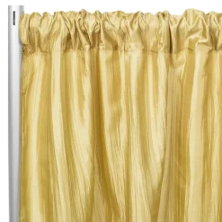 Accordion Crushed Taffeta - 10ft Long x 54" Wide Drape/Backdrop Panel - Gold