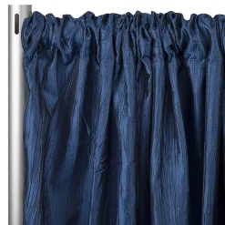 Accordion Crushed Taffeta - 10ft Long x 54" Wide Drape/Backdrop Panel - Navy Blue