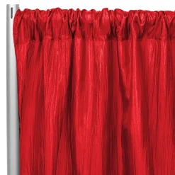 Accordion Crushed Taffeta - 10ft Long x 54" Wide Drape/Backdrop Panel - Red