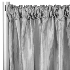 Accordion Crushed Taffeta - 10ft Long x 54" Wide Drape/Backdrop Panel - Silver