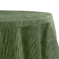 Accordion Crushed Taffeta - 120" Round Tablecloth - Willow Green