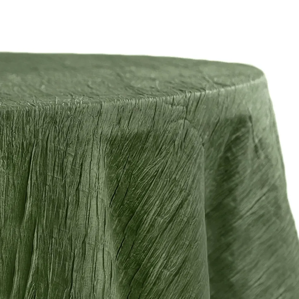 Accordion Crushed Taffeta - 120" Round Tablecloth - Willow Green