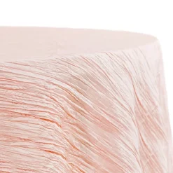 Accordion Crushed Taffeta - 120" Round Tablecloth - Blush/Rose Gold