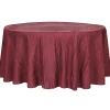 Accordion Crushed Taffeta - 120" Round Tablecloth - Burgundy