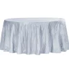 Accordion Crushed Taffeta - 120" Round Tablecloth - Dusty Blue