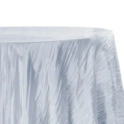 Accordion Crushed Taffeta - 120" Round Tablecloth - Dusty Blue