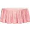 Accordion Crushed Taffeta - 120" Round Tablecloth - Dusty Rose/Mauve