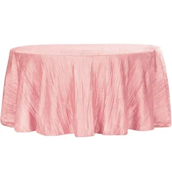 Accordion Crushed Taffeta - 120" Round Tablecloth - Dusty Rose/Mauve