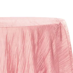 Accordion Crushed Taffeta - 120" Round Tablecloth - Dusty Rose/Mauve