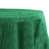 Accordion Crushed Taffeta - 120" Round Tablecloth - Emerald Green