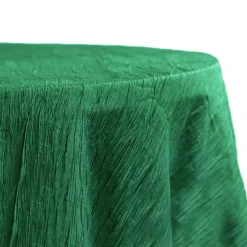 Accordion Crushed Taffeta - 120" Round Tablecloth - Emerald Green
