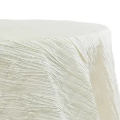 Accordion Crushed Taffeta - 120" Round Tablecloth - Ivory