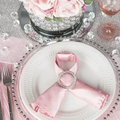 Accordion Crushed Taffeta - 120" Round Tablecloth - Pink