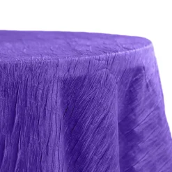 Accordion Crushed Taffeta - 120" Round Tablecloth - Purple
