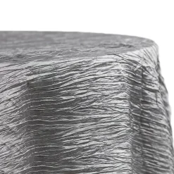 Accordion Crushed Taffeta - 120" Round Tablecloth - Silver