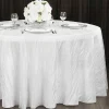 Accordion Crushed Taffeta - 120" Round Tablecloth - White