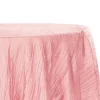Accordion Crushed Taffeta - 132" Round Tablecloth - Dusty Rose/Mauve