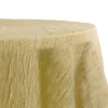 Accordion Crushed Taffeta - 132" Round Tablecloth - Gold