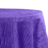 Accordion Crushed Taffeta - 132" Round Tablecloth - Purple