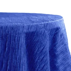 Accordion Crushed Taffeta - 132" Round Tablecloth - Royal Blue