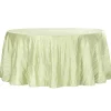 Accordion Crushed Taffeta - 120" Round Tablecloth - Sage Green