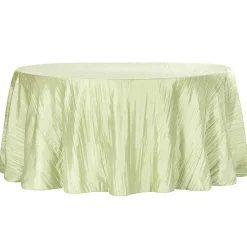 Accordion Crushed Taffeta - 120" Round Tablecloth - Sage Green